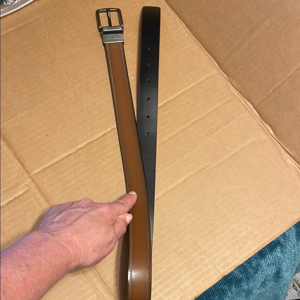 Brown and Black Reversible Belt